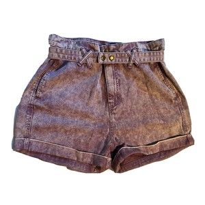 High-Waist Shorts Urban Outfitters BDG Cora Belted in Berry Rose Acid Size 28